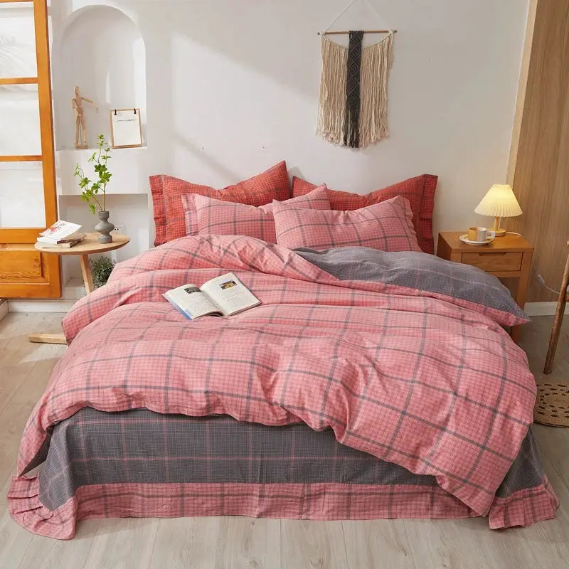 Duvet Cover | 100% Cotton | Plaid Style | 160X210 And 220X240
