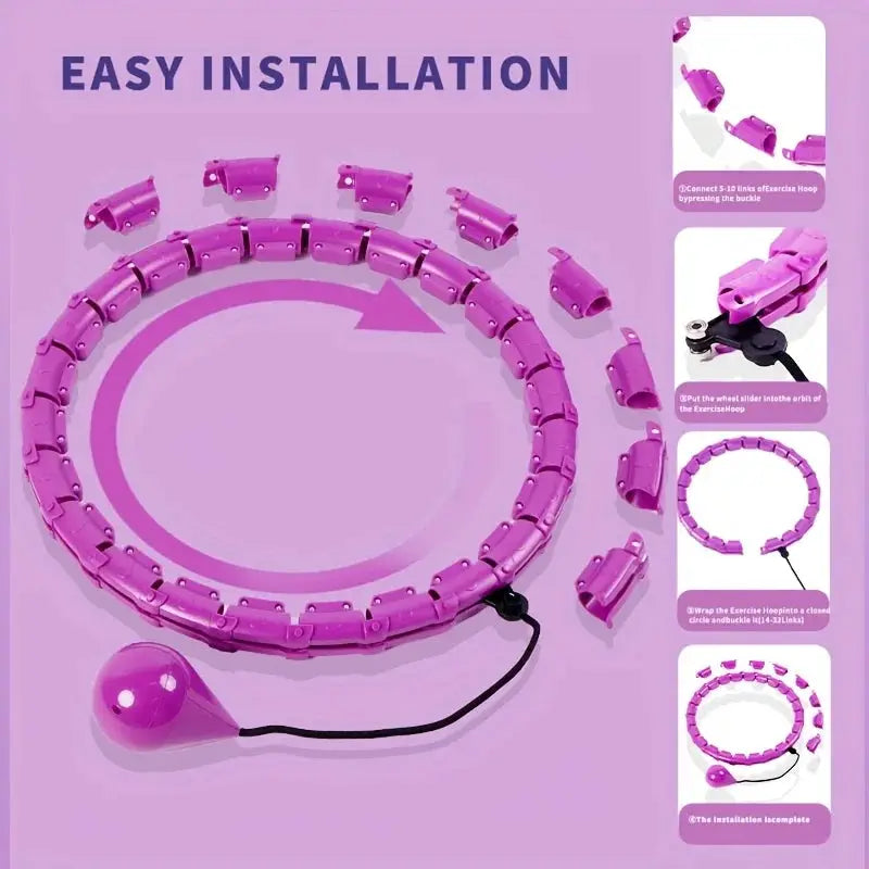 Weighted Adjustable Hula Hoop | Shock Absorbing Massage | Infinite Knot Link
