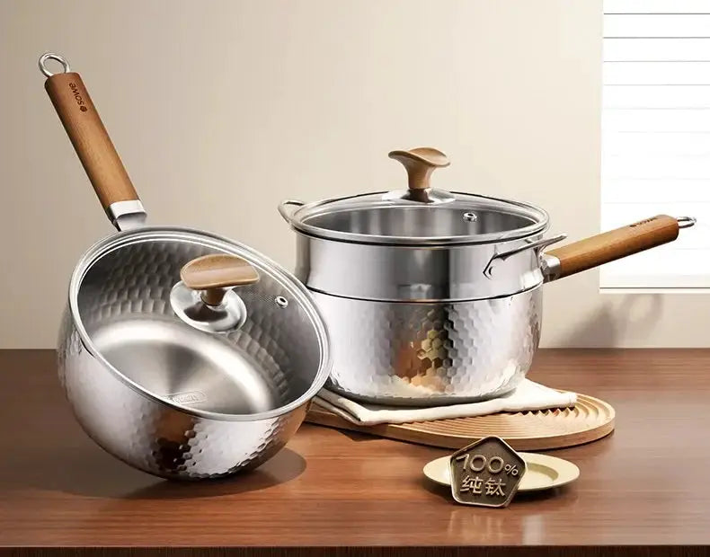 Titanium Noodle Pot | Pure Titanium | Uncoated | One Serving