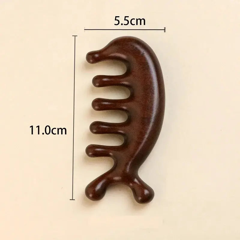 Wooden Massage Comb | Scalp Oil Massager | Compact Size