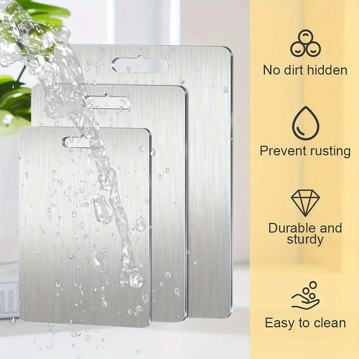 Cutting Board | Titanium | Double Sided Construction | Extra Thickened Body