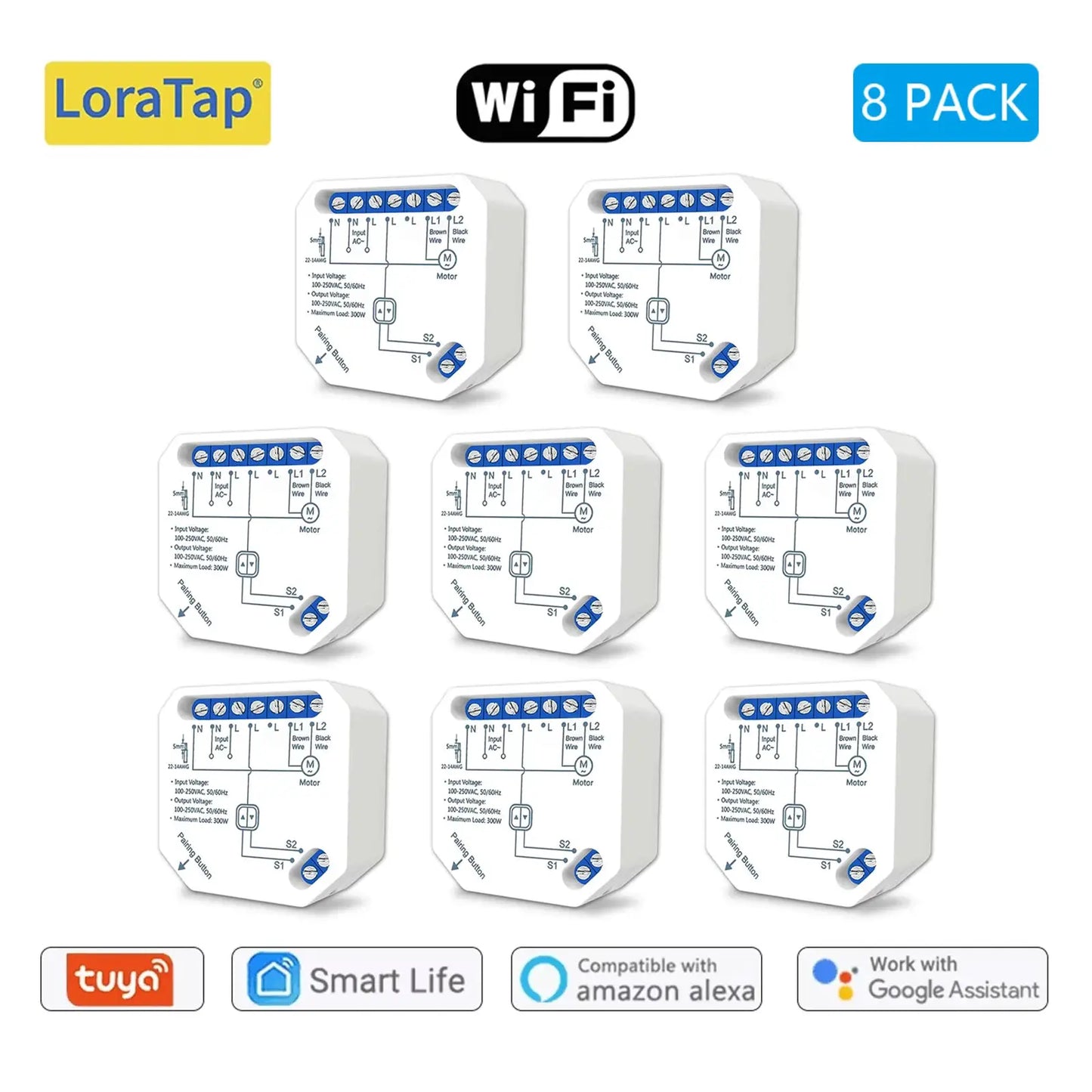 Tuya Smart Life WiFi Curtains Switch Connected Roller Shutters Control Blinds Motor Google Home Alexa Electric Window LoraTap from PriceLows™