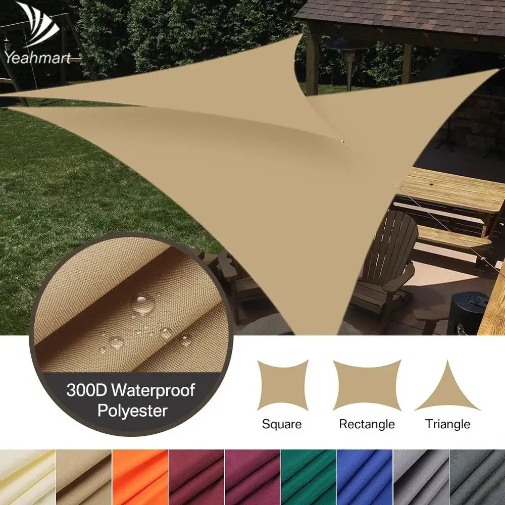 5x5x5/2x2x2M Waterproof Sun Shelter Triangle Sunshade Protection Outdoor Canopy Garden Patio Pool Shade Sail Awning Shade Cloth from PriceLows™
