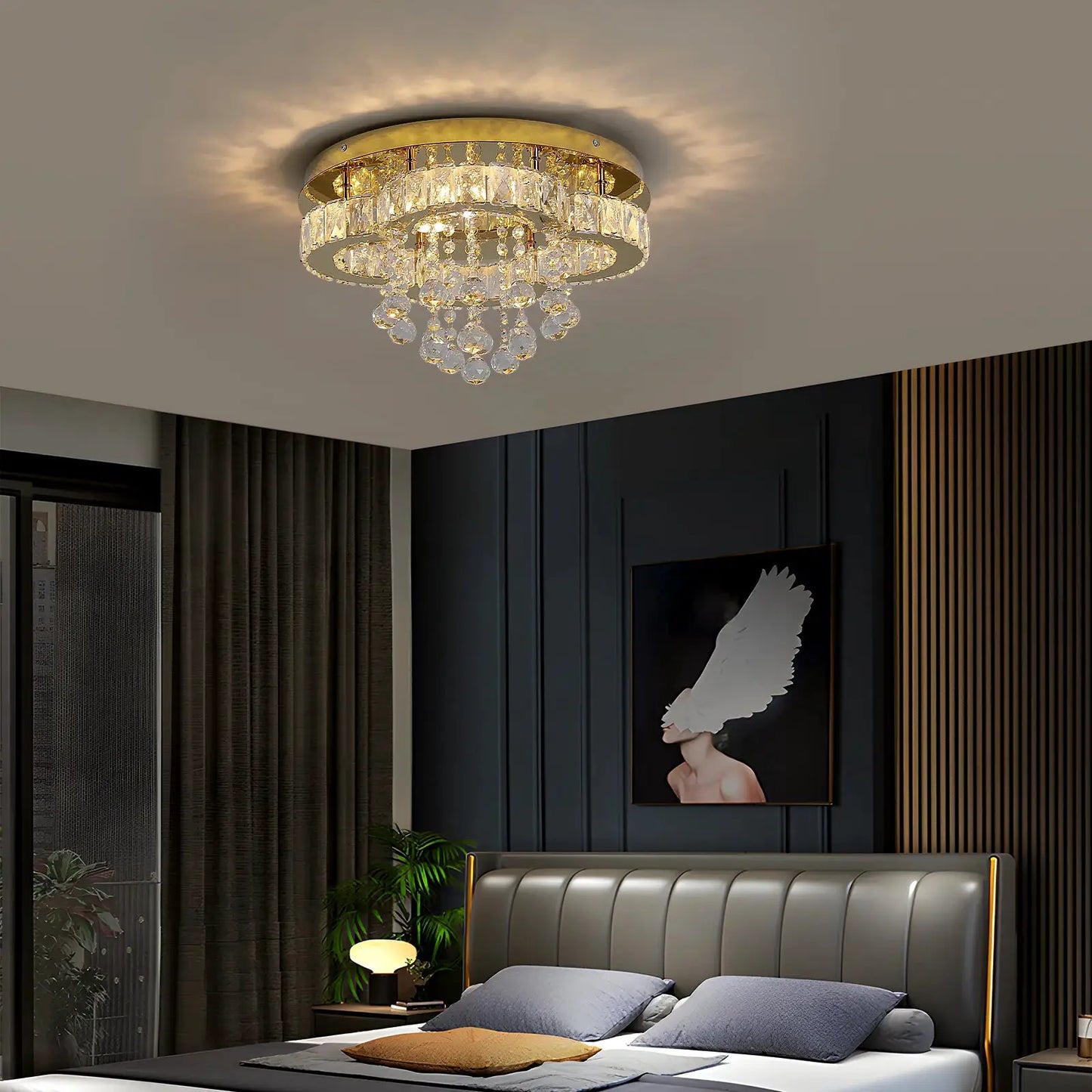 VETRULUS Crystal Chandelier Luxury Pendant Ceiling Lamp Living Room Bedroom Decorative Led Light Lighting Fixture Modern Home from PriceLows™