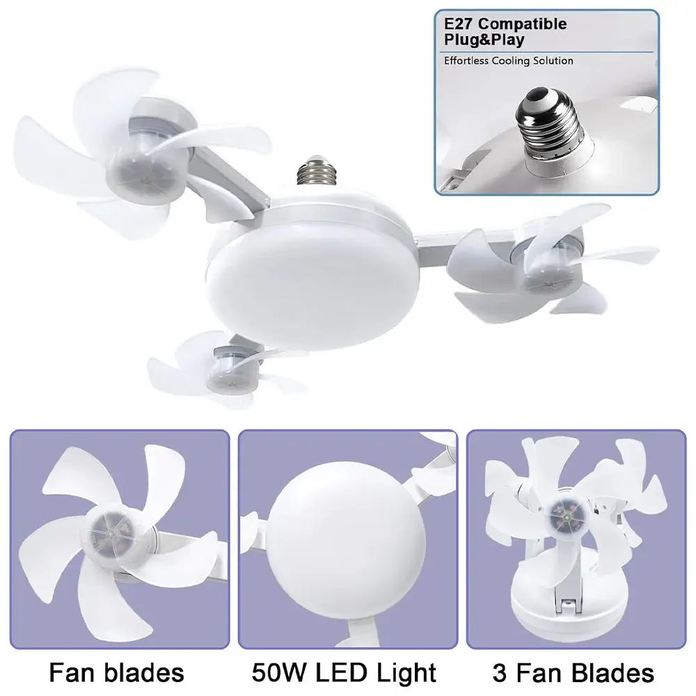 Ceiling Fan Light | Remote Control | Dimmable LED | 3 Speed