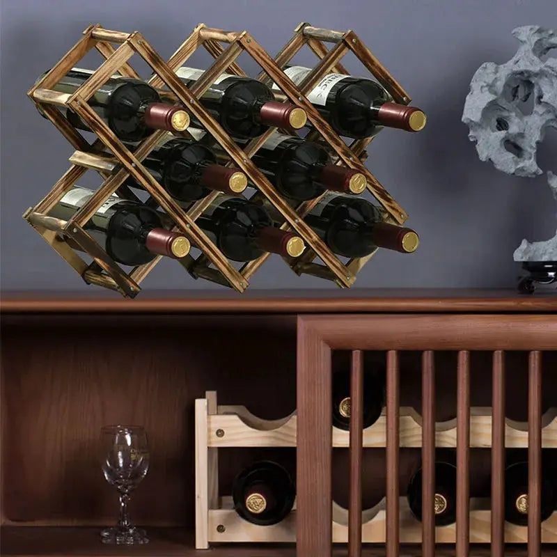 1PC can be stacked free-standing wine rack, very suitable for home bar display, multifunctional 3/5/10 bottle rack from PriceLows™