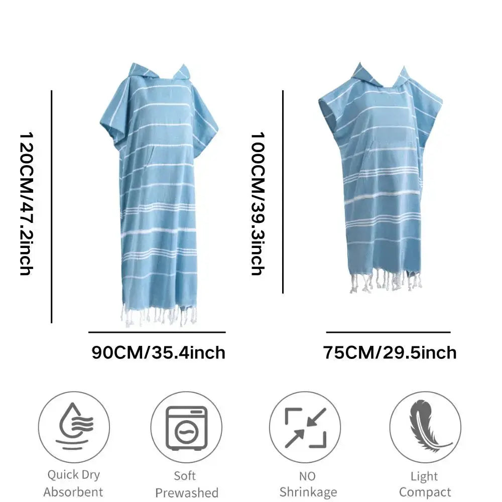 Surf Poncho | Polyester Blend | Quick Dry Changing Towel | One Size Fits All