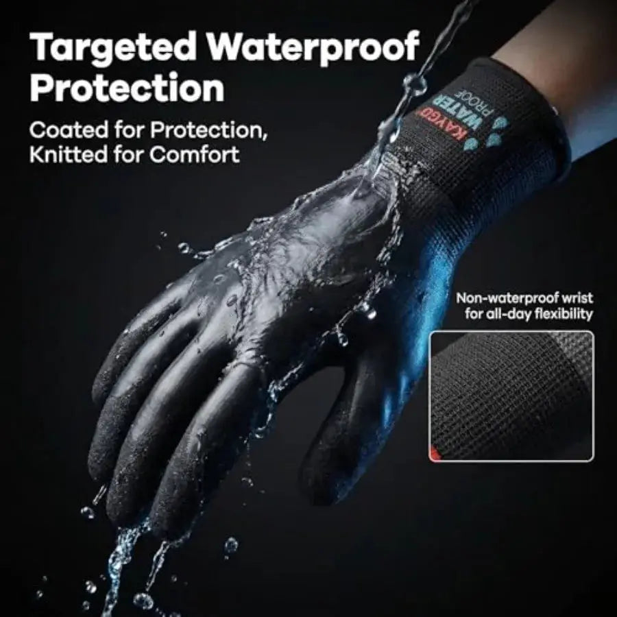 Waterproof Work Gloves for Men and Women, Rubber Coated Non-slip Working Gloves for Garden, Outdoor Construction, KG150,,XL from PriceLows™