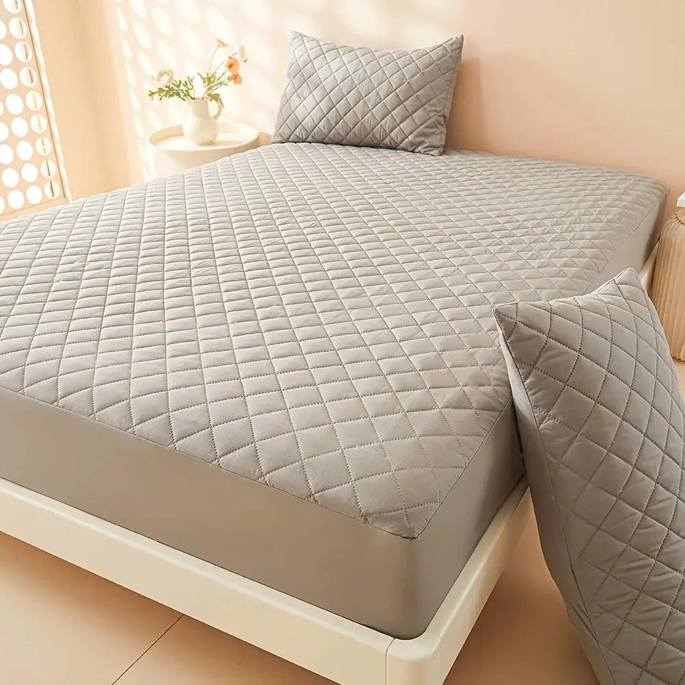 2/3pcs High Quality Waterproof Mattress Protector Set With Ultra-Soft Envelope Pillowcase Closures, Noiseless Fitted Sheet from PriceLows™