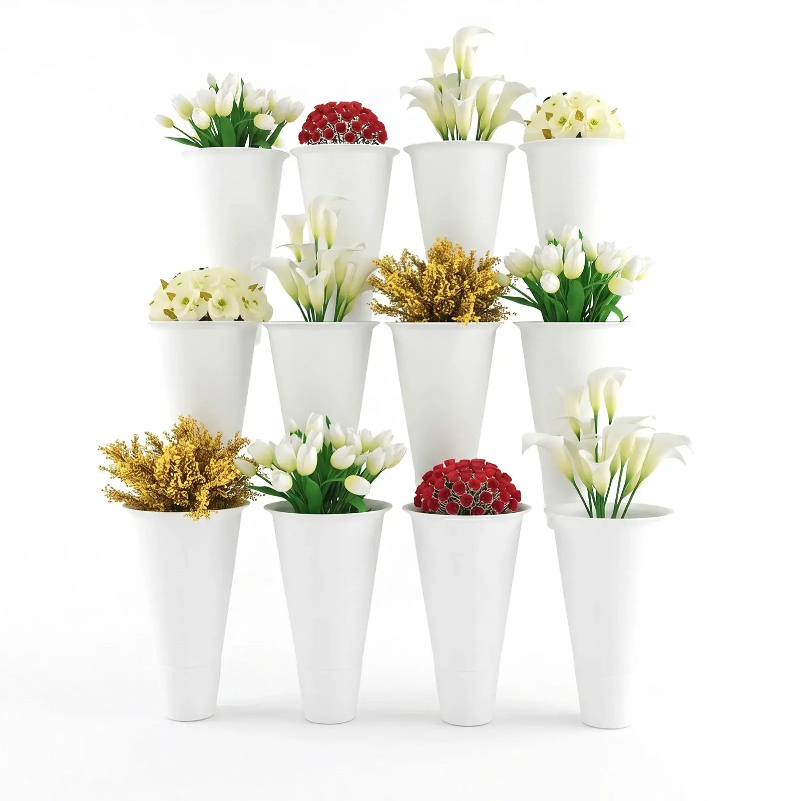 12 PCS Flower Display Stand Buckets (Flower Stand Not Included) Plastic Flower Pots Plant Planter for Home Patio Balcony Garden from PriceLows™