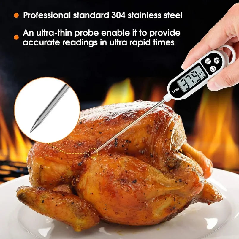 Stainless Steel Probe Thermometer | -50C To 300C | Battery Included | Milk
