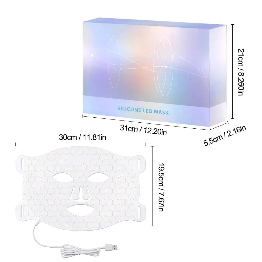 7Colors LED Face Mask with 110pcs Lamp Beads Photon Red Light Therapy Repair Skin Beauty Wireless Flexible Facial Masks from PriceLows™