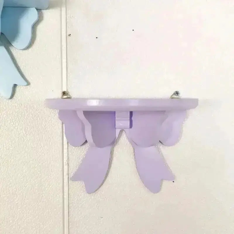 1 Pcs Wooden Decorative Shelves Girls' Room Organizer Holder Pink Wall Shelf Decor Frame Bows Decoration Wooden Storage Rack from PriceLows™
