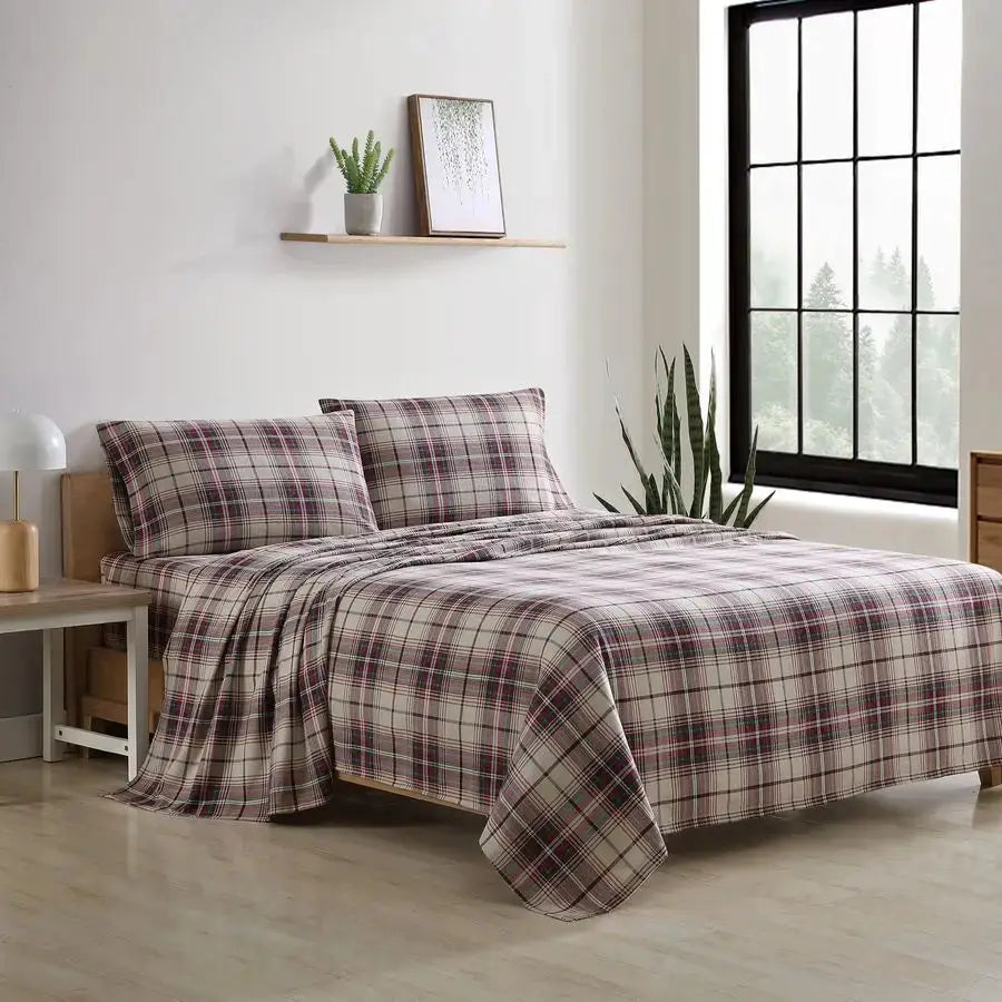 Flannel Sheets Queen Size, AntiPilling amp Wrinkle Resistant Cotton, Touchably Soft for AllSeason Comfort Bed Sheets with Matchi from PriceLows™