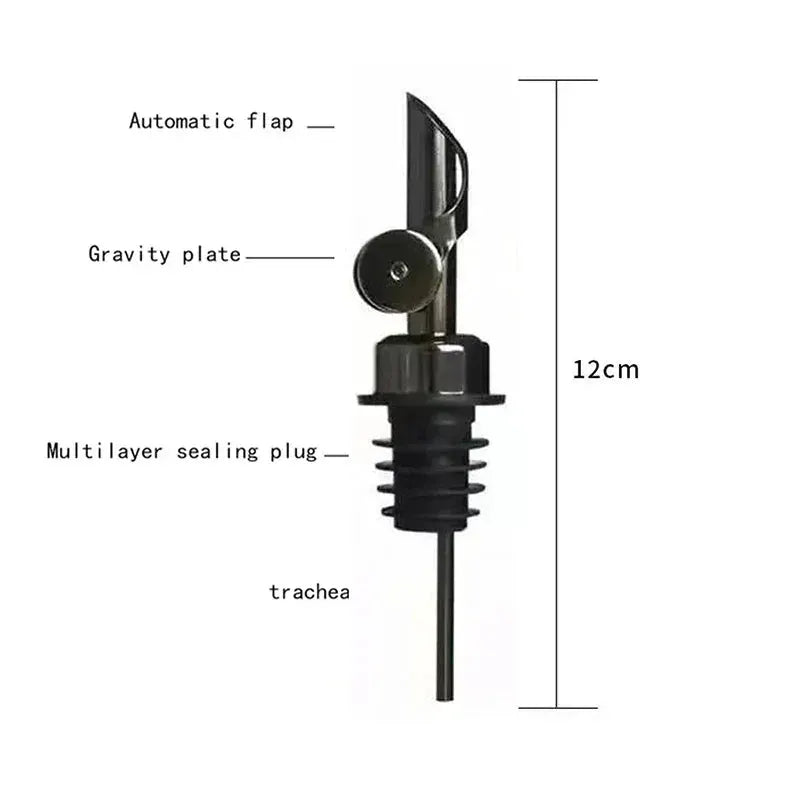 1PC 304 Stainless Steel Olive Oil Stopper Cap Dispenser Spout Sauce Vinegar Auto Open Pourer Nozzle Wine Liquor Bottle Plug from PriceLows™