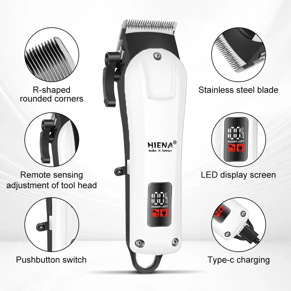 Hair Clippers Kit | Rechargeable Battery | Stainless Steel Blades | 4 Piece Set