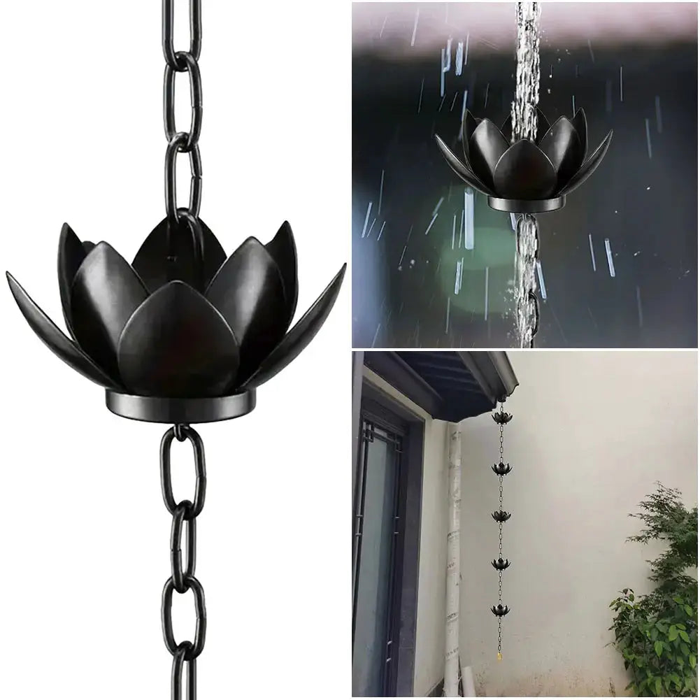 Lotus Rain Catcher Chain Decorative Rain Chain Outdoor Garden Hanging Rain Catcher Cups for Gutters Outside from PriceLows™