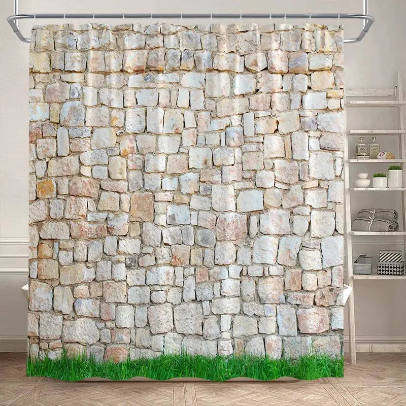 Green Leaves Shower Curtains Tropical Leaf Garden Vine Plant Wall Hanging Fabric Home Bathroom Decor Bath Curtain Set with Hooks from PriceLows™