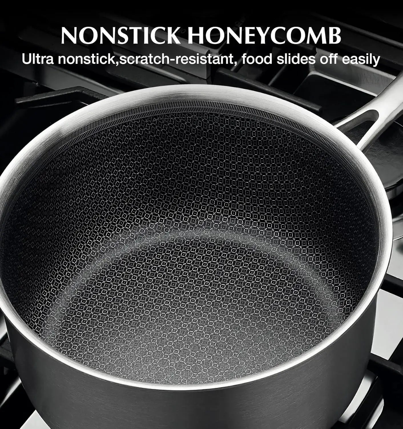 KOCH SYSTEME CS Hybrid Nonstick Stainless Steel Saucepan, 1+2+3 Quart Tri-Ply Stainless Steel Sauce Pan, Sauce Pan Set from PriceLows™