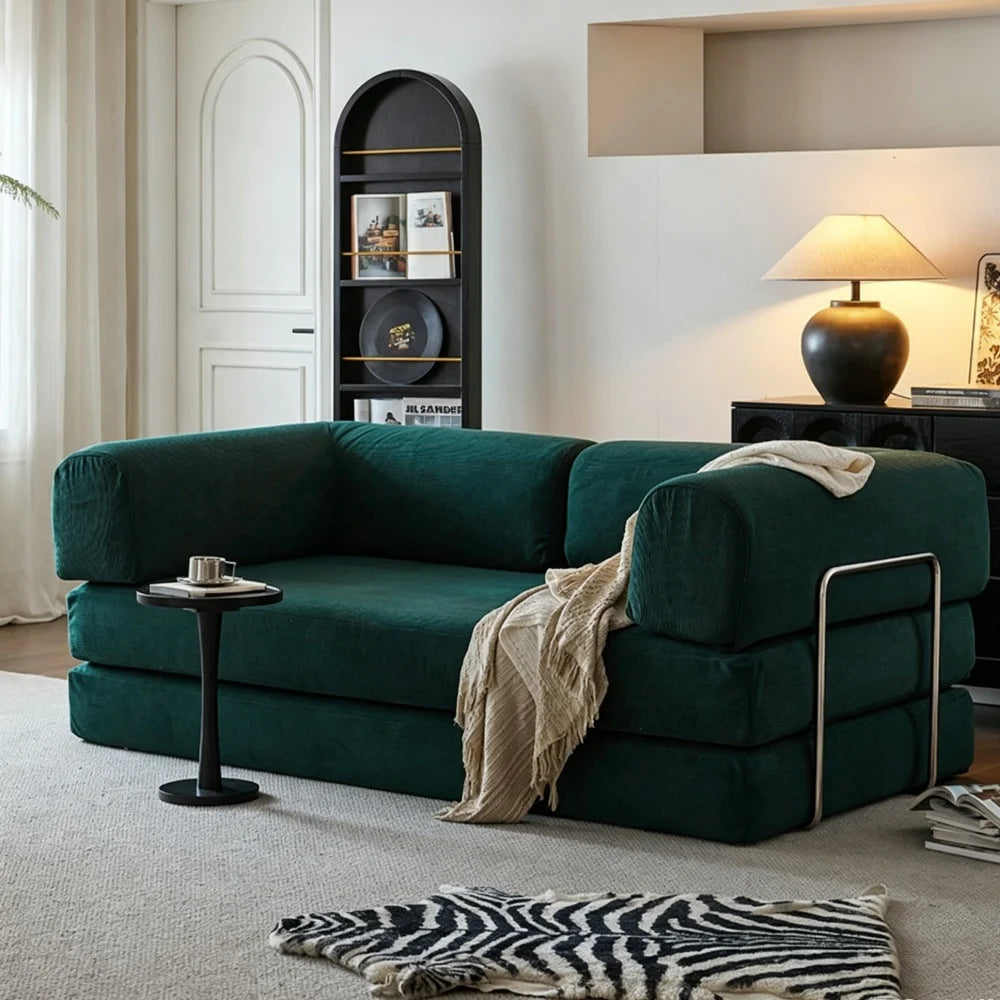 Sofa Bed | Size 180/200 cm | 3-Seater Fold Out Couch Bed | With Backrest and Pillows
