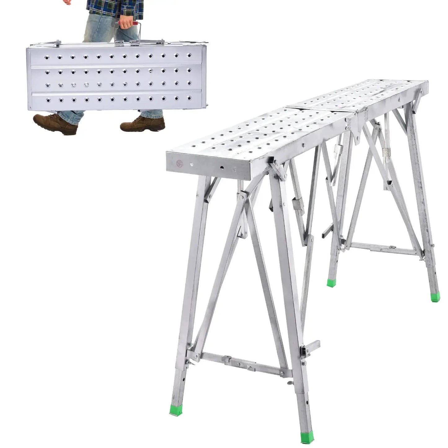 Folding Scaffolding Shelf Thicken Portable Standing Scaffold Single Support Adjustable Height Ladder For Drywall Painting wondeful from PriceLows™