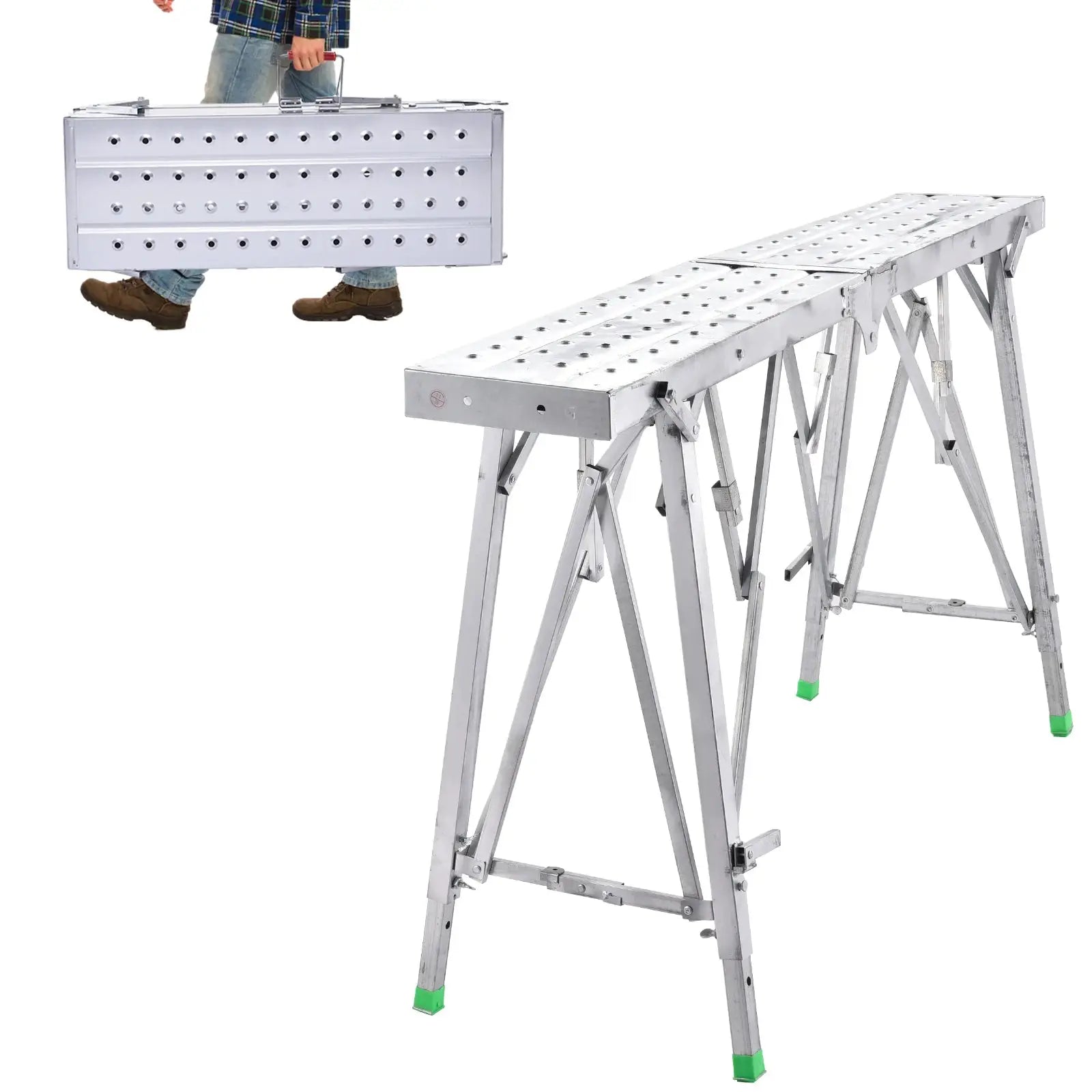 Folding Scaffolding Shelf Thicken Portable Standing Scaffold Single Support Adjustable Height Ladder For Drywall Painting wondeful from PriceLows™