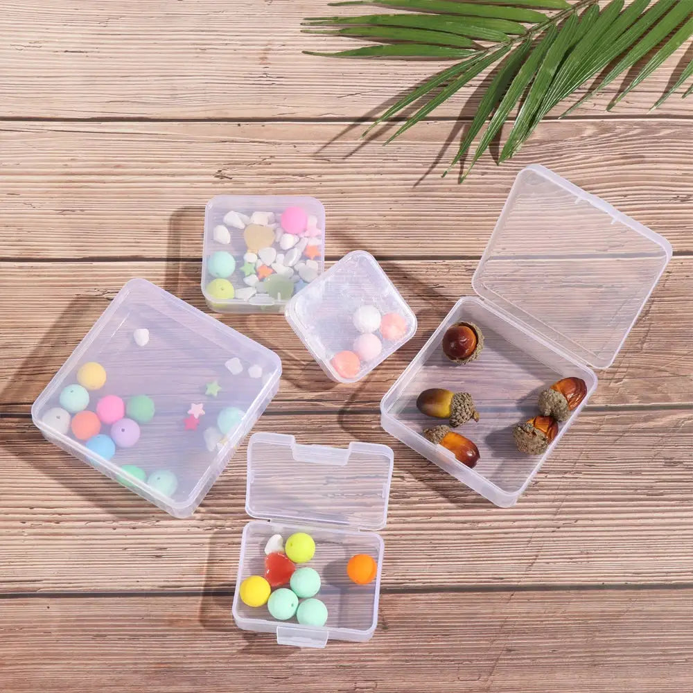 1PC Square/Round Transparent Plastic Storage Box Small Case Beads Earrings Jewelry Container Hardware Organizer Pill Chip Box from PriceLows™