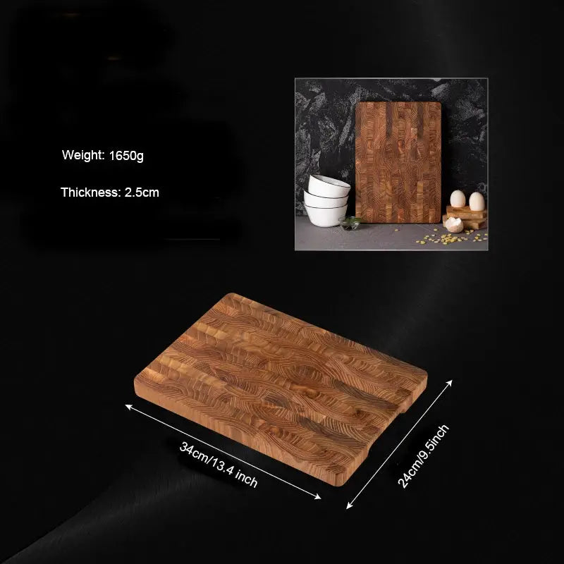 Teak Wood Cutting Board | End Grain | Hidden Handles | Large