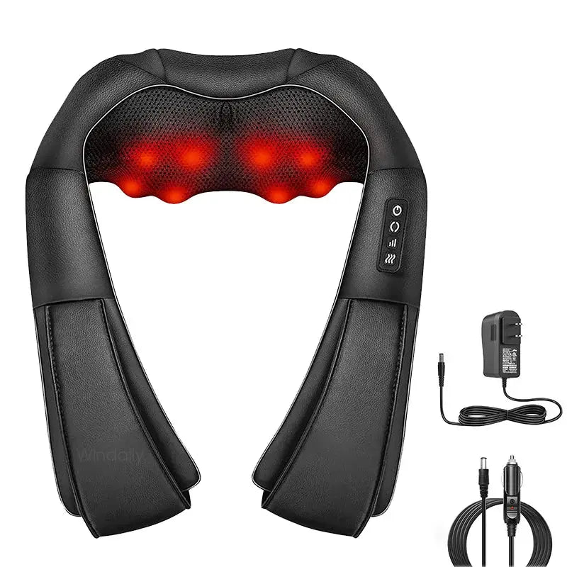 Shiatsu Neck And Shoulder Massager | With Heat | 4D Kneading | Home And Car Use