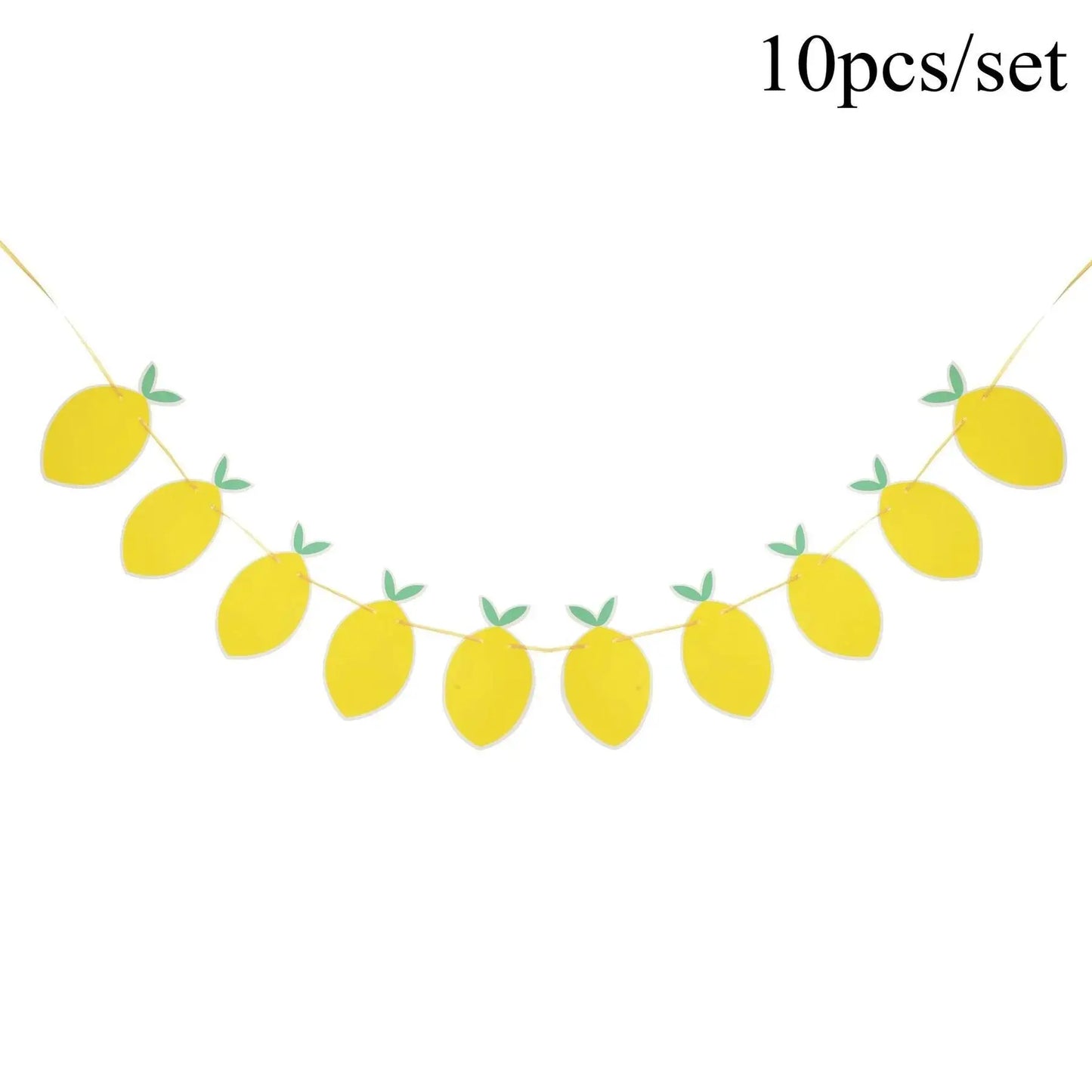 Lemon Disposable Party Tableware Set | Brown Paper Cups Plates Cake Toppers