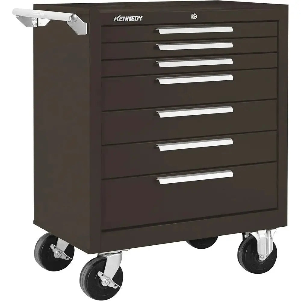 7-Drawer Roller Tool Cabinet with Chest, Brown Wrinkle Finish, Wheels & Ball-Bearing Slides from PriceLows™