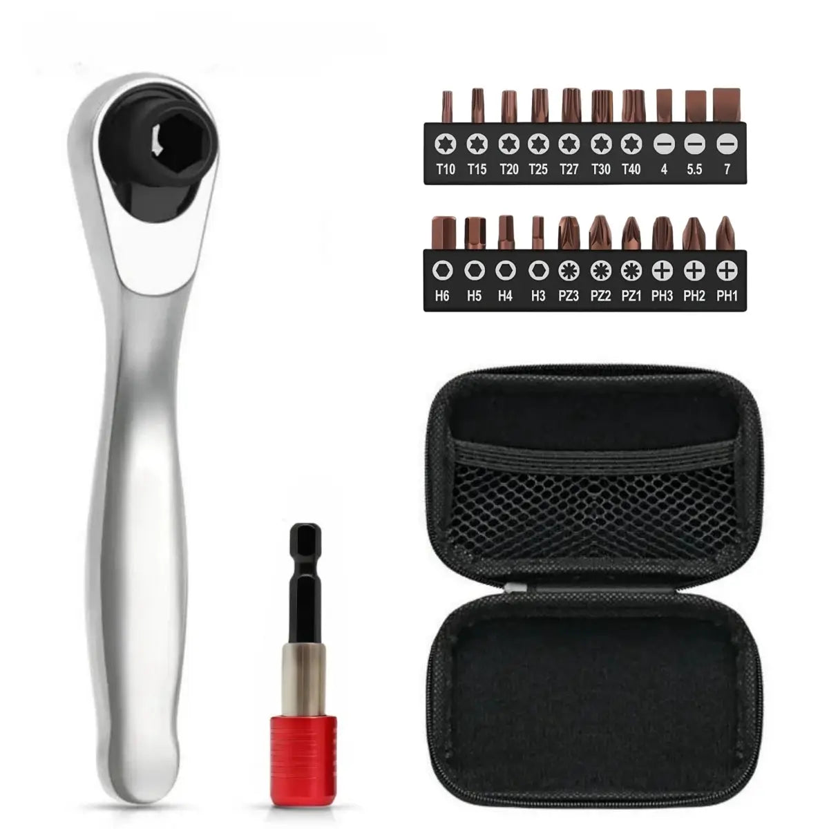 Household Repair Toolbox Combination Ratchet Wrench Screwdrivers Socket Repair Set Tool Box With 25mm multi model S2 Bit Heads from PriceLows™