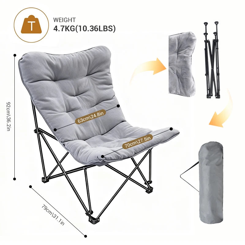 Butterfly Chair | Seat Width 27.5 Inches | Carbon Steel Frame