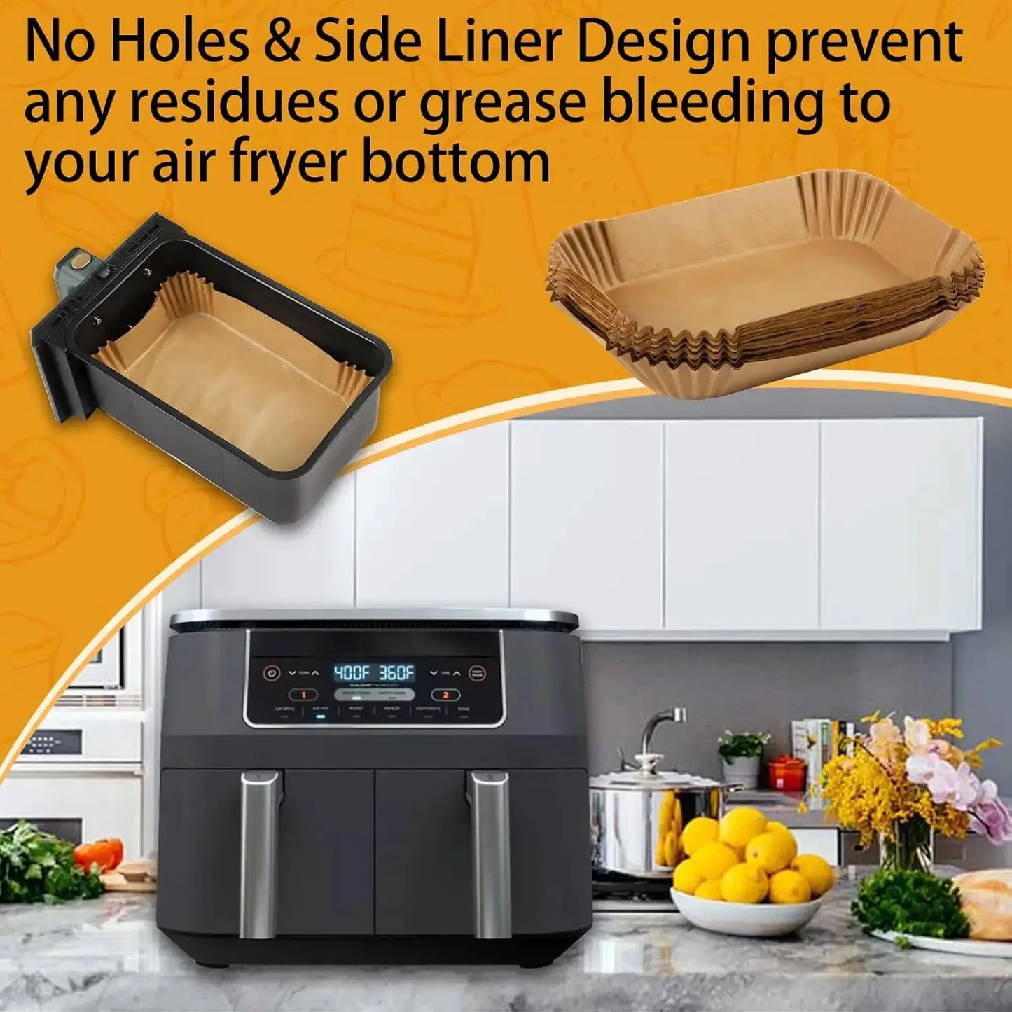 Air Fryer Paper | Ninja Double Stack XL | Disposable Paper | Rectangular