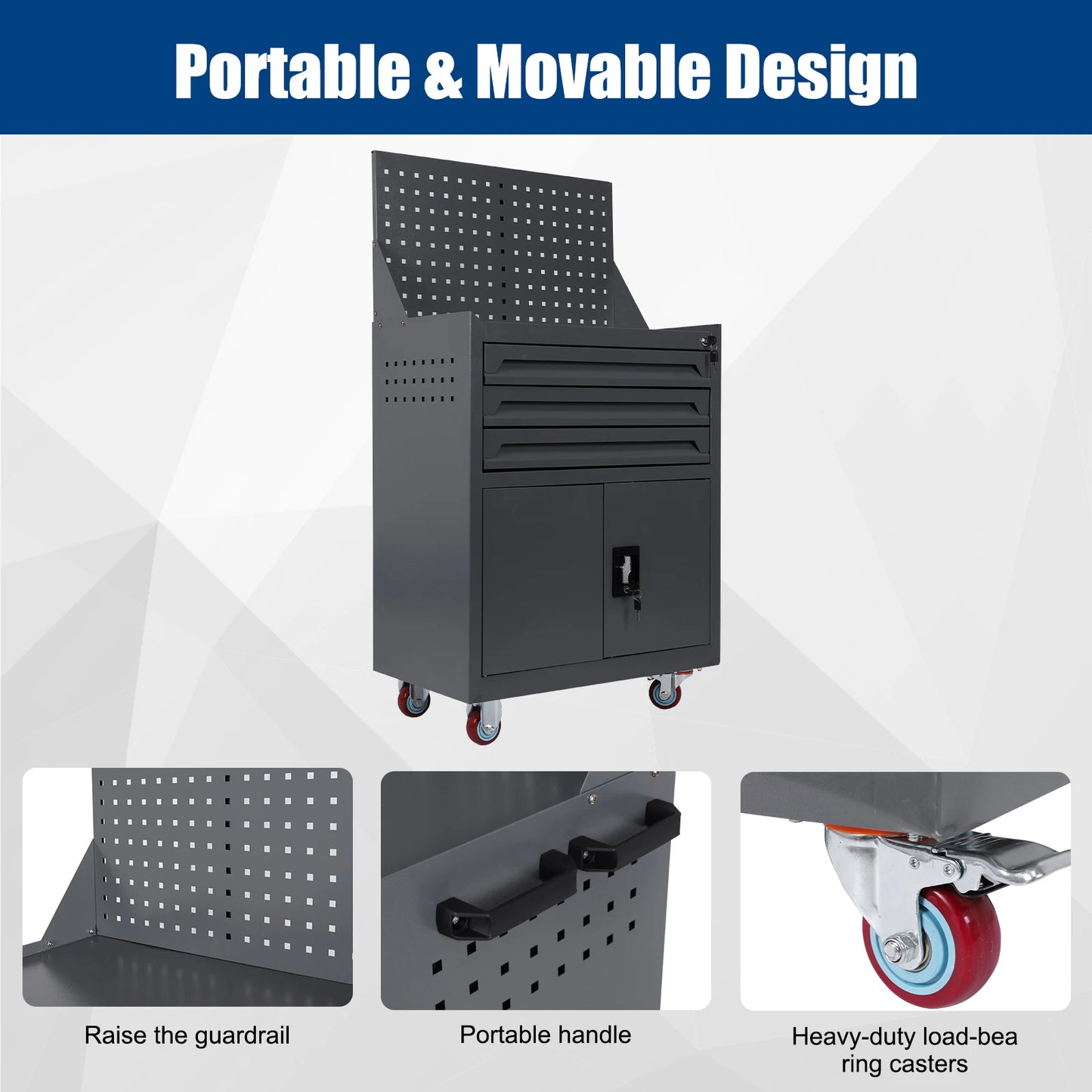 Rolling Tool Chest with Drawers Mobile Tool Cart Rolling Tool Cart for Workshop Warehouse Garage from PriceLows™
