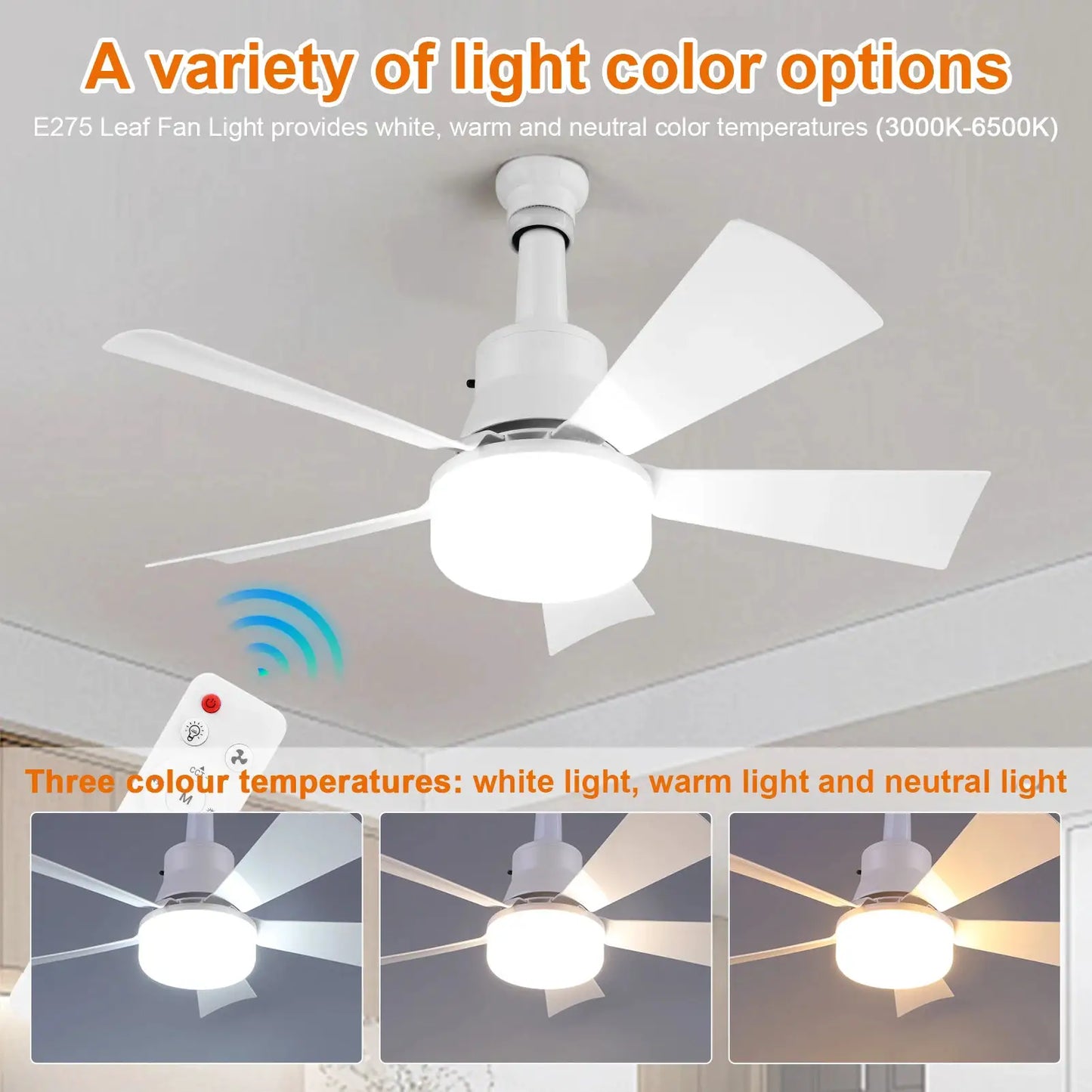 Ceiling Fan With Light | Remote Control | Dimmable LED Light | Living Room