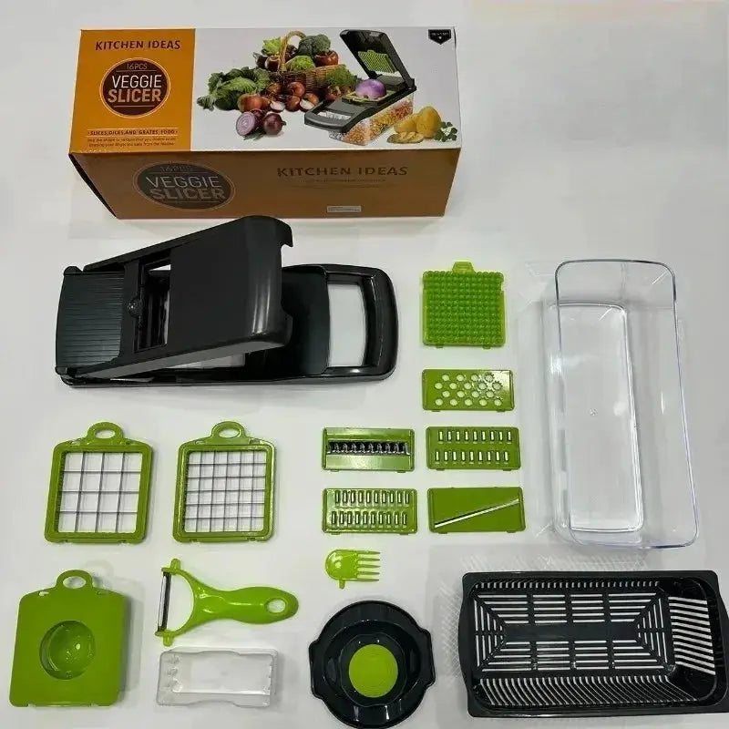 Knife Set | 16-Piece Stainless Steel | Removable Easy Clean | Shredders
