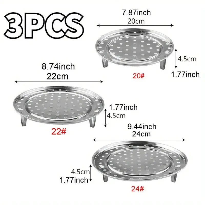 Stainless Steel Steamer Rack | Detachable Legs | Round Basket | Fits Instant Pot