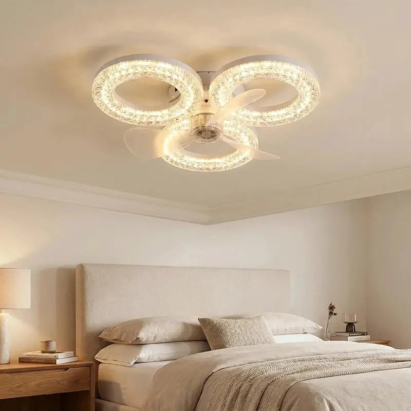 LED Ceiling Fan With Light | 30cm | 48W Dimmable E27 Socket | Remote, 3 Speeds