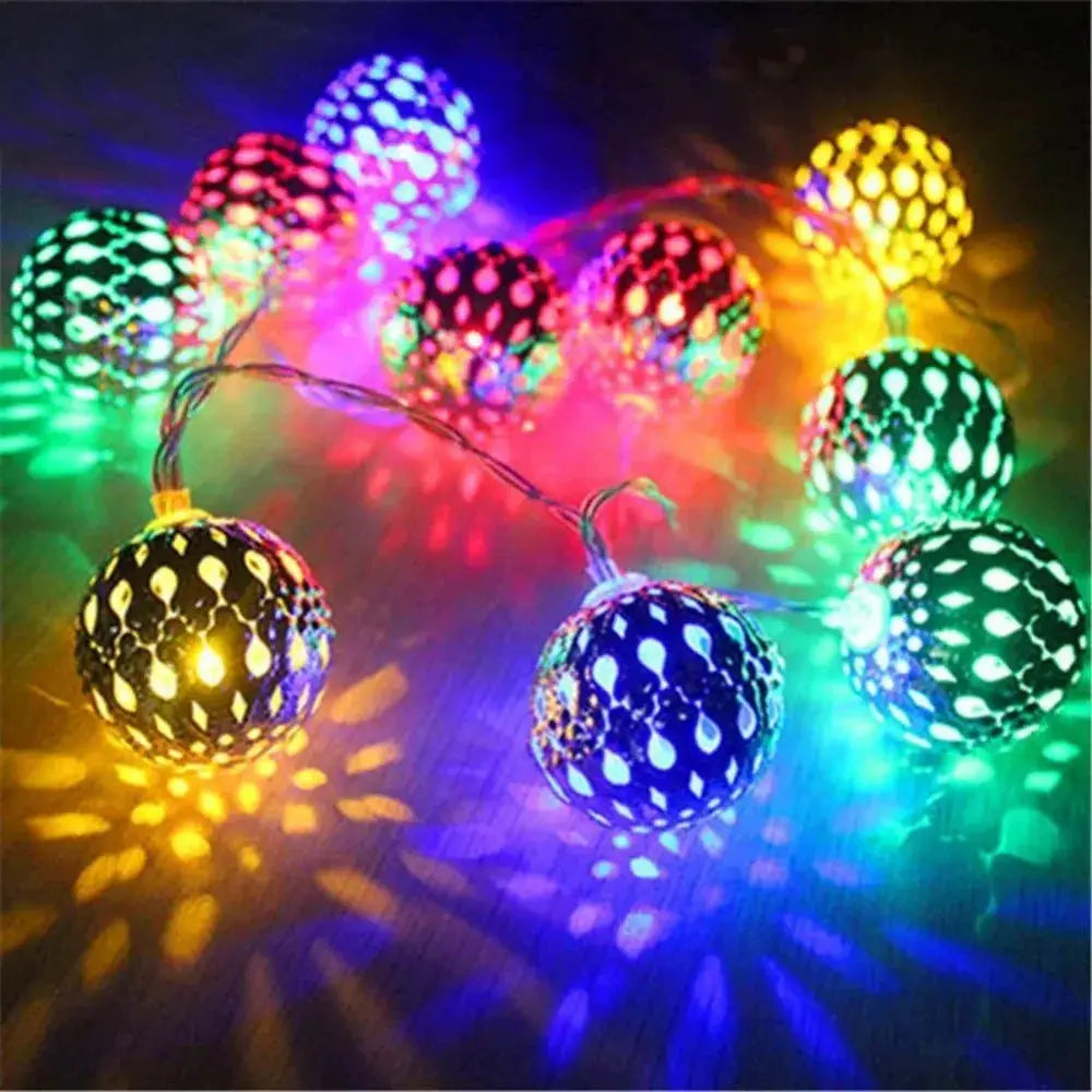 1PC 1.5M/3M Battery Powered Moroccan Ball Lamp String, Indoor and Outdoor Lights, used for Wedding, Party, Festivals, Birthday from PriceLows™