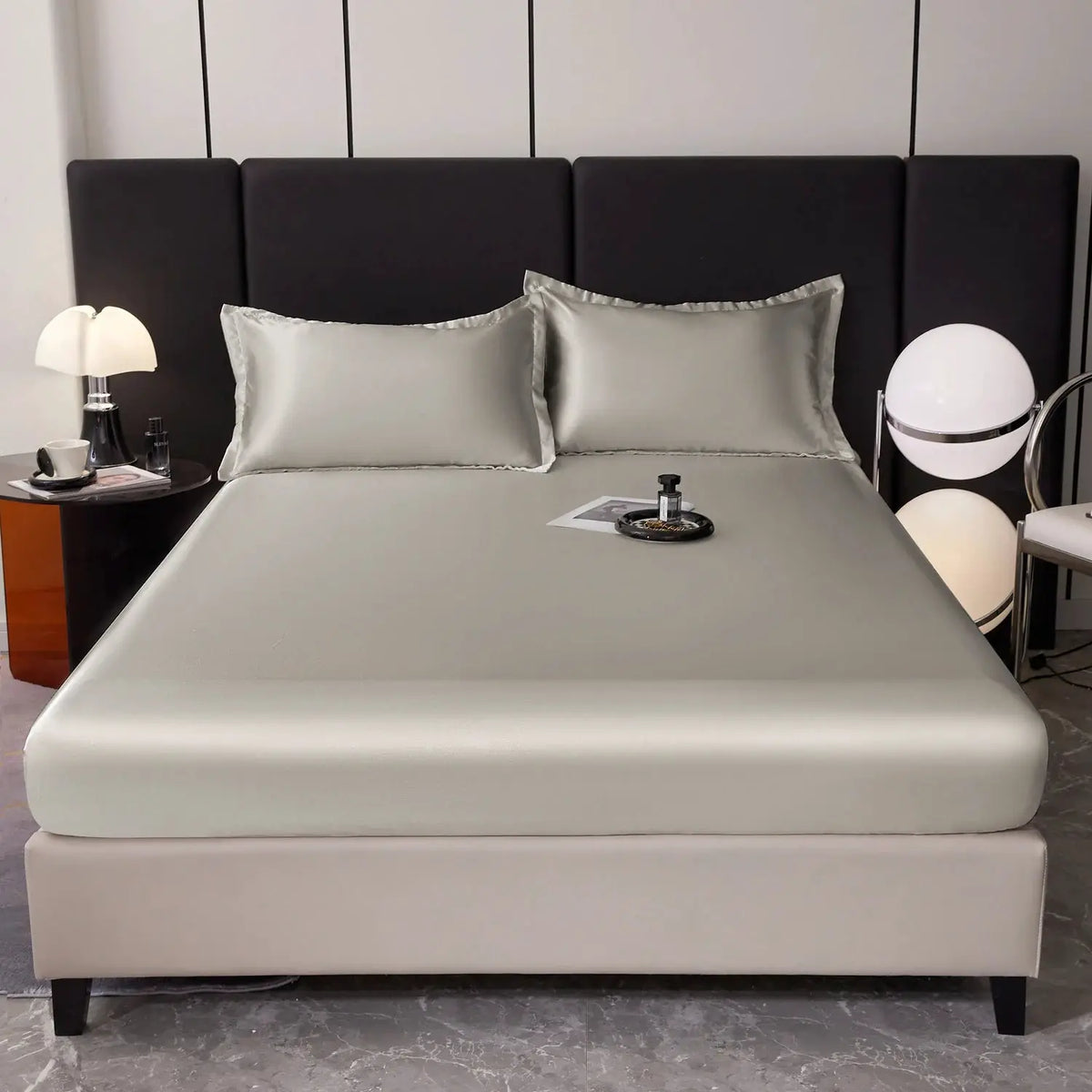 Satin Fitted Sheet | Rayon Fabric | Elastic Hem | Solid Color