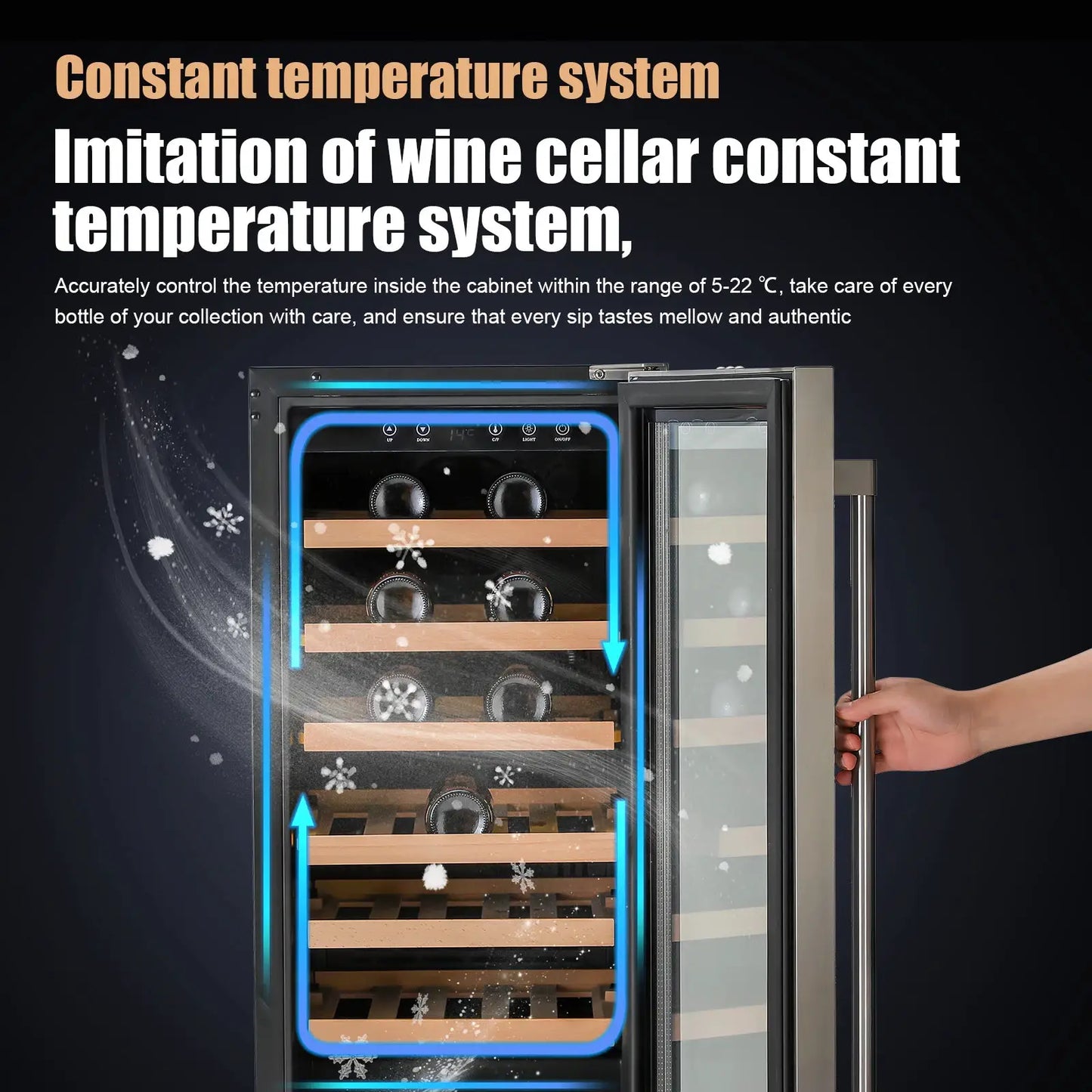 Beverage Fridge with Glass Door: 33 Bottle Wine Cooler Refrigerator - Small Wine Fridge for Bar Home & Party, 96L from PriceLows™