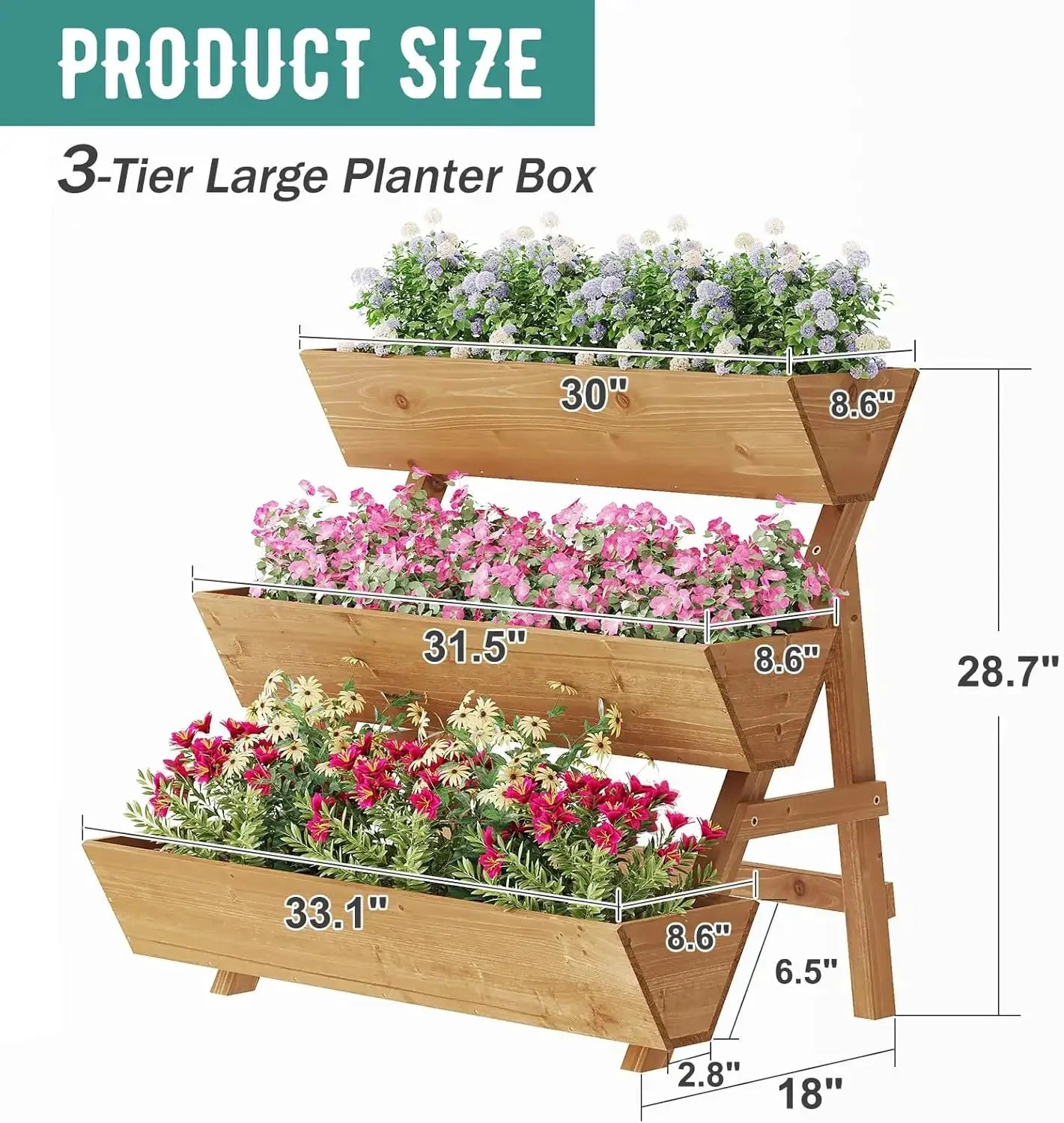 Raised Garden Bed, 3 Tier Vertical Garden Planter for Indoor & Outdoor, Raised Planter Box with Legs from PriceLows™