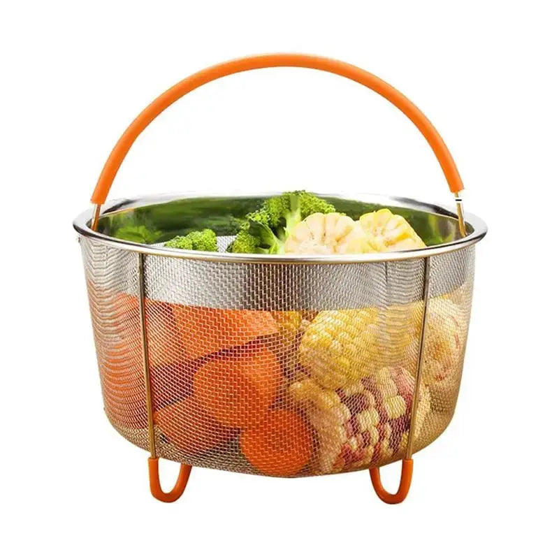 Stainless Steel Steamer Basket Set | 6 Qt | Instant Pot and Ninja Foodi | 2 Pack