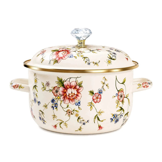 Enamel Pot | 4.5 Qt | Dual Handle With Lid | All Stovetops