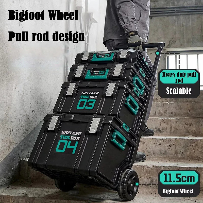 GREENER Hardware Storage Box Large Capacity Toolbox Portable Stackable Tool Organizer Boxes Free Combination Handheld Toolbox from PriceLows™