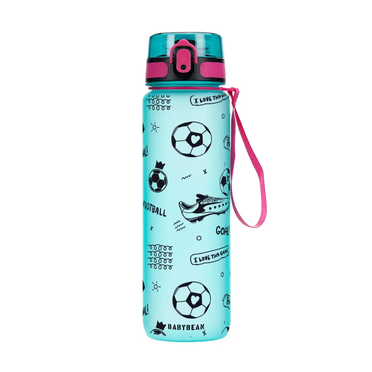 750ml Football Print Sports Water Bottle Flip Top Leakproof Portable Lanyard Water Cup For Kids Student Gym Outdoor Soccer Fans from PriceLows™
