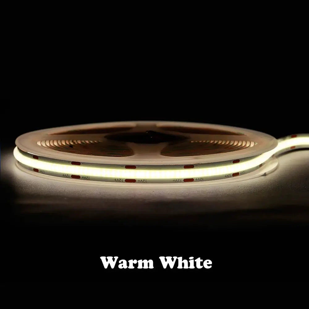 COB LED Strip 480 528 Chips/M High Density Flexible FOB Led Red Green Blue Warm Nature Cool White Linear Dimmable Light 12V 24V from PriceLows™