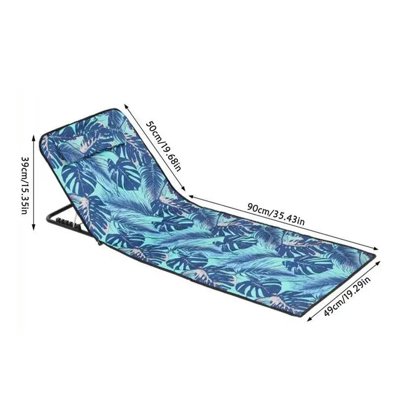 Folding Lounge Chair | 5-Position Back | Portable Beach Chair | One Size
