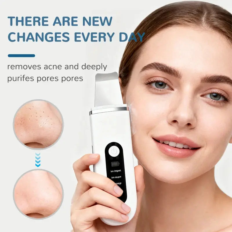 Ultrasonic Skin Scrubber Face Spatula Blackhead Remover EMS Facial Lifting Peeling Skin Care Tool Pore Deep Cleansing Machine from PriceLows™
